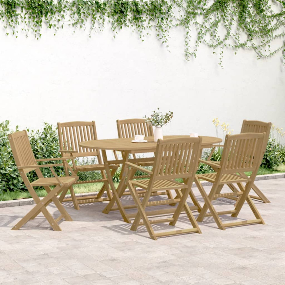 Produktbild för Hopfällbara trädgårdsstolar 6 st 54x61x88cm massivt akaciaträ