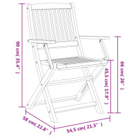 Produktbild för Hopfällbara trädgårdsstolar 6 st 54x61x88cm massivt akaciaträ