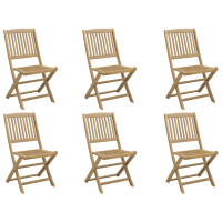 Produktbild för Hopfällbara trädgårdsstolar 6 st 44x50x88cm massivt akaciaträ