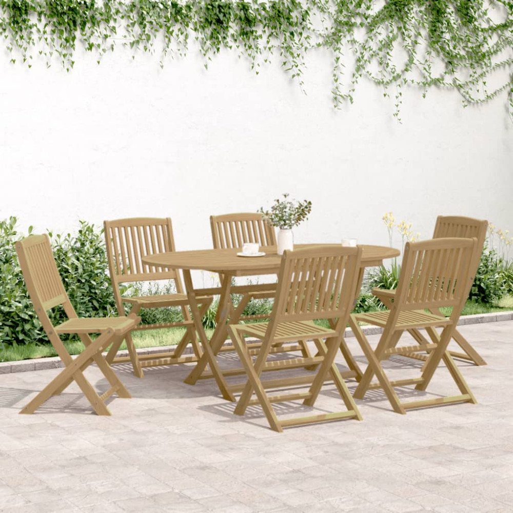 Produktbild för Hopfällbara trädgårdsstolar 6 st 44x50x88cm massivt akaciaträ