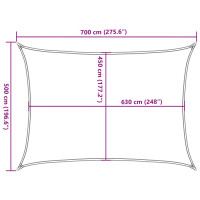 Produktbild för Solsegel 160 g/m² rektangulär sand 5x7 m HDPE