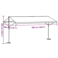 Produktbild för Fristående markis blå och vit 500x300 cm tyg och stål