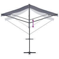 Produktbild för Fristående markis blå och vit 500x300 cm tyg och stål