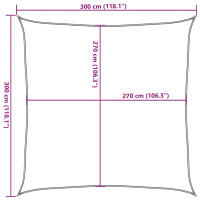 Produktbild för Solsegel 160 g/m² fyrkantig sand 3x3 m HDPE