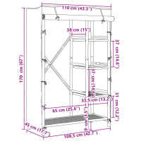 Produktbild för Garderob 110x45x170 cm bambu