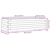 Produktbild för Odlingslåda vit 90x40x26,5 cm massiv furu