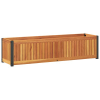 Produktbild för Odlingslåda 110x30x27,5 cm massivt akaciaträ och stål