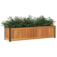 Produktbild för Odlingslåda 110x30x27,5 cm massivt akaciaträ och stål