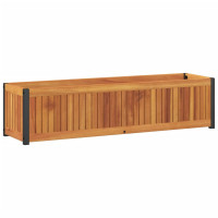 Produktbild för Odlingslåda 110x30x27,5 cm massivt akaciaträ och stål