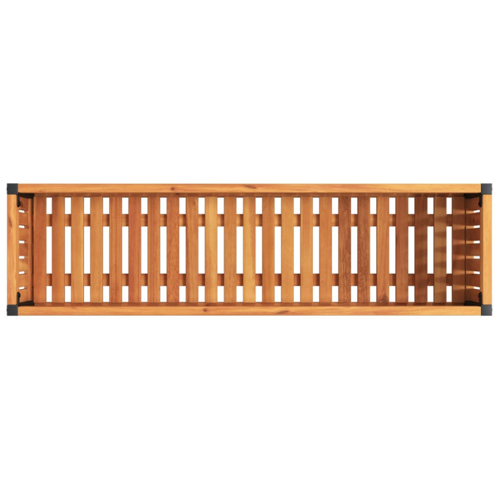 Produktbild för Odlingslåda 110x30x27,5 cm massivt akaciaträ och stål