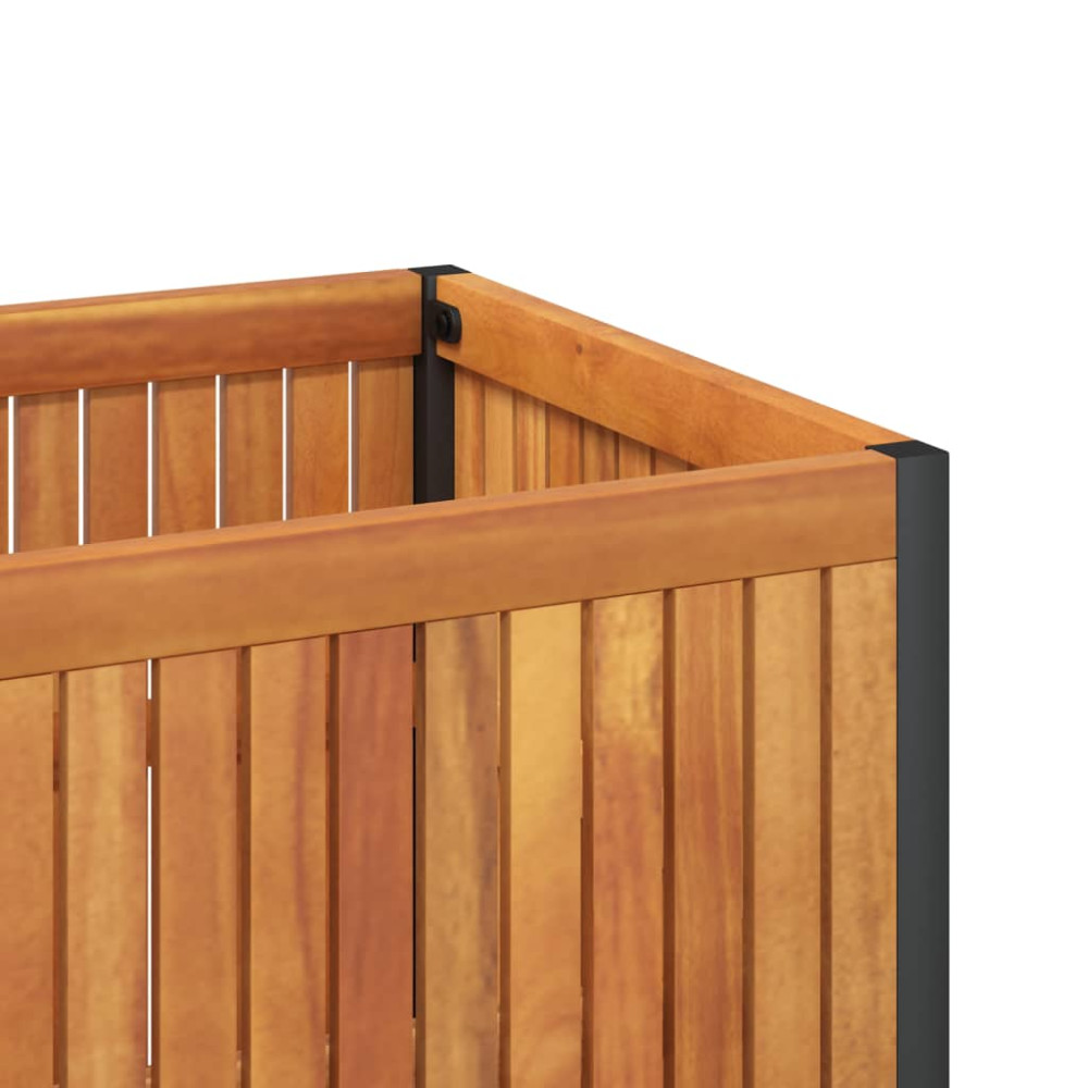 Produktbild för Odlingslåda 110x30x27,5 cm massivt akaciaträ och stål