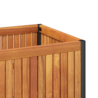 Produktbild för Odlingslåda 110x30x27,5 cm massivt akaciaträ och stål