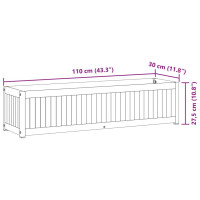 Produktbild för Odlingslåda 110x30x27,5 cm massivt akaciaträ och stål