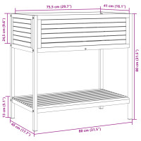 Produktbild för Odlingslåda med hylla 80x45x80 cm massiv akacia och stål