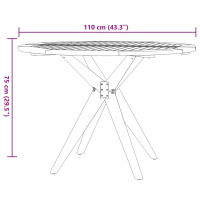 Produktbild för Trädgårdsbord runt Ø110x75 cm massivt akaciaträ