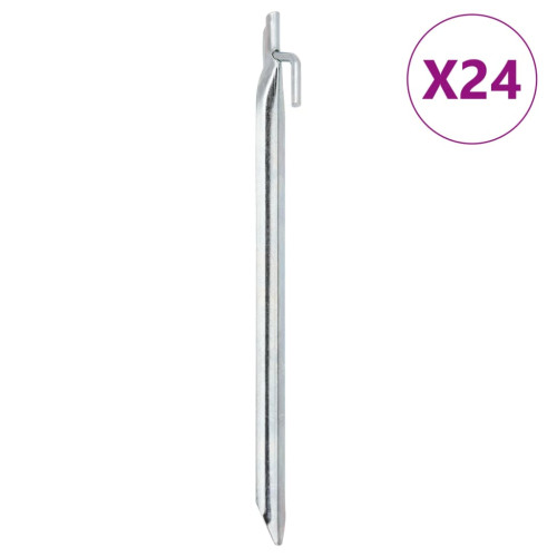 vidaXL Tältpinnar 24 st V-formade 29,5 cm Ø20 mm galvaniserat stål