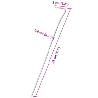 Produktbild för Tältpinnar 50 st 23 cm Ø6 mm galvaniserat stål