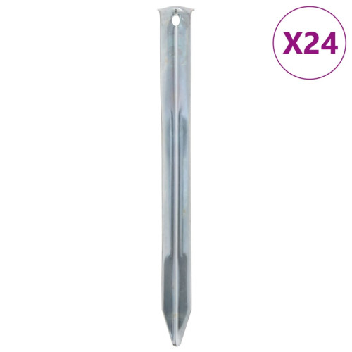 vidaXL Tältpinnar 24 st 22 cm Ø20 mm galvaniserat stål