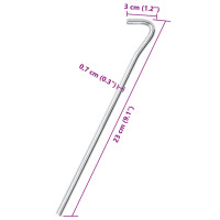 Produktbild för Tältpinnar 25 st 23 cm Ø7 mm galvaniserat stål