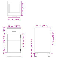 Produktbild för Underskåp med låda sonoma-ek 40x46x81,5 cm konstruerat trä