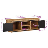 Produktbild för Tv-bänk med dörrar 105x35x36 cm massivt mangoträ