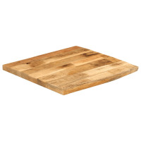 Produktbild för Bordsskiva 40x40x2,5 cm levande kant massivt grovt mangoträ