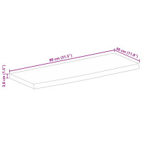 Produktbild för Bordsskiva 80x30x3,8 cm levande kant massivt grovt mangoträ