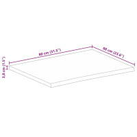 Produktbild för Bordsskiva 80x60x3,8 cm levande kant massivt grovt mangoträ