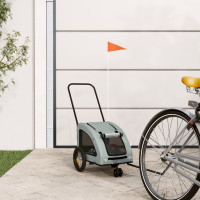 Produktbild för Cykelvagn för djur grå oxfordtyg och järn