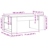 Produktbild för Soffbord betonggrå 102x55x42 cm konstruerat trä