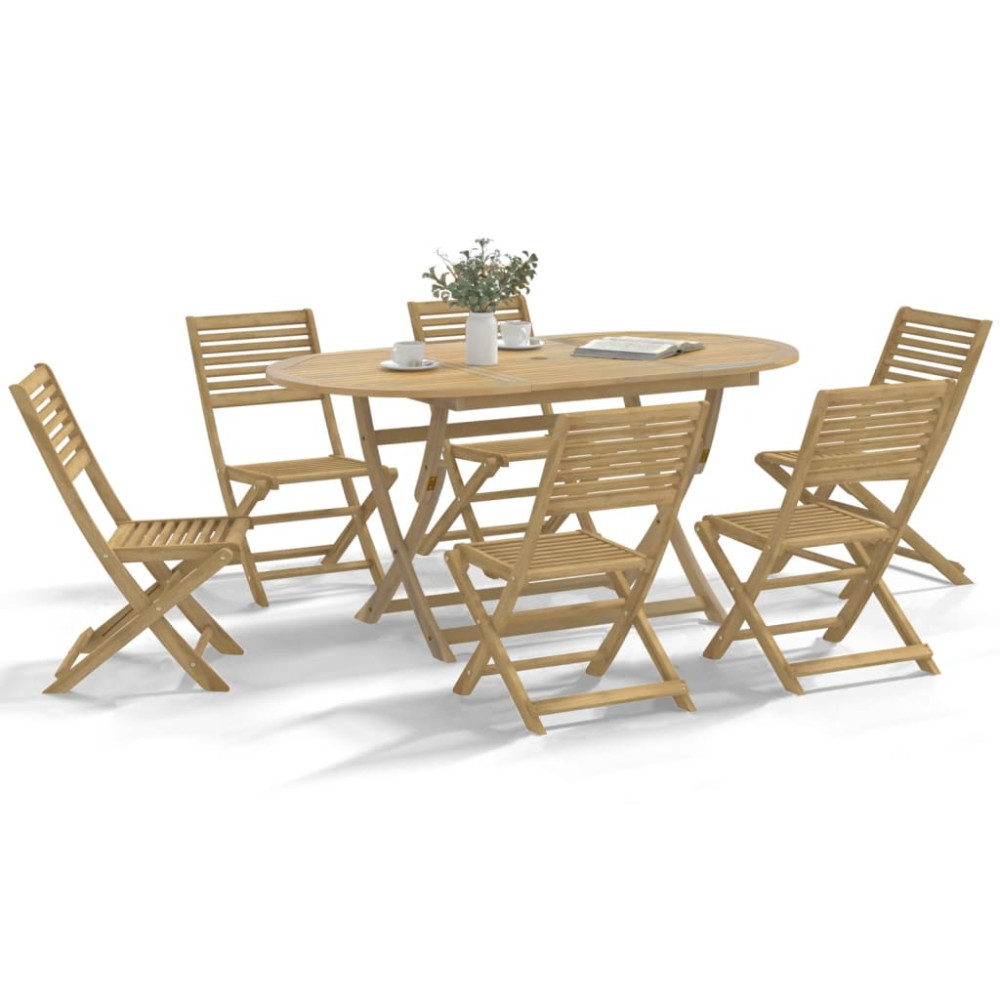 Produktbild för Hopfällbara trädgårdsstolar 6 st 48,5x61,5x87 cm massiv akacia