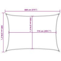 Produktbild för Solsegel 160 g/m² rektangulär ljusgrå 6x8 m HDPE