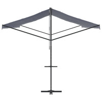 Produktbild för Fristående markis blå och vit 600x300 cm tyg och stål