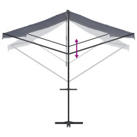 Produktbild för Fristående markis blå och vit 600x300 cm tyg och stål