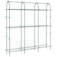 Produktbild för Trädgårdsspaljé för klätterväxter U-formad 181x31x182,5 cm stål