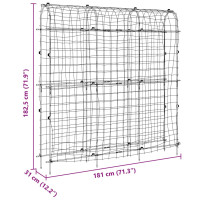 Produktbild för Trädgårdsspaljé för klätterväxter U-formad 181x31x182,5 cm stål