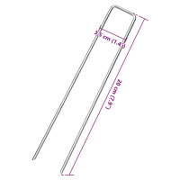 Produktbild för Markpinne U-format 50 st 20x3,5 cm galvaniserat stål