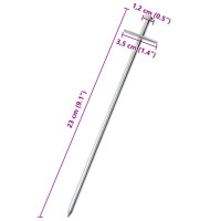 Produktbild för Tältpinnar 24 st 23 cm Ø6 mm galvaniserat stål