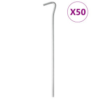 Produktbild för Tältpinnar 50 st 23 cm Ø5 mm galvaniserat stål