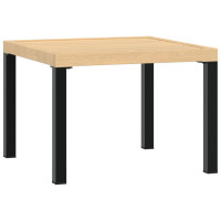 Produktbild för Soffbord för trädgård svart 55x55x39,5 cm pulverlackerat stål