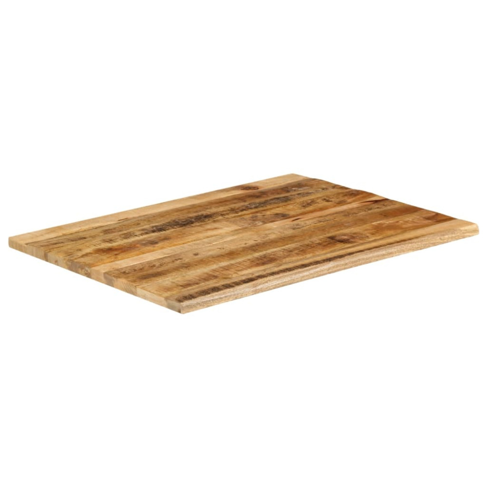 Produktbild för Bordsskiva 100x80x2,5 cm levande kant massivt grovt mangoträ