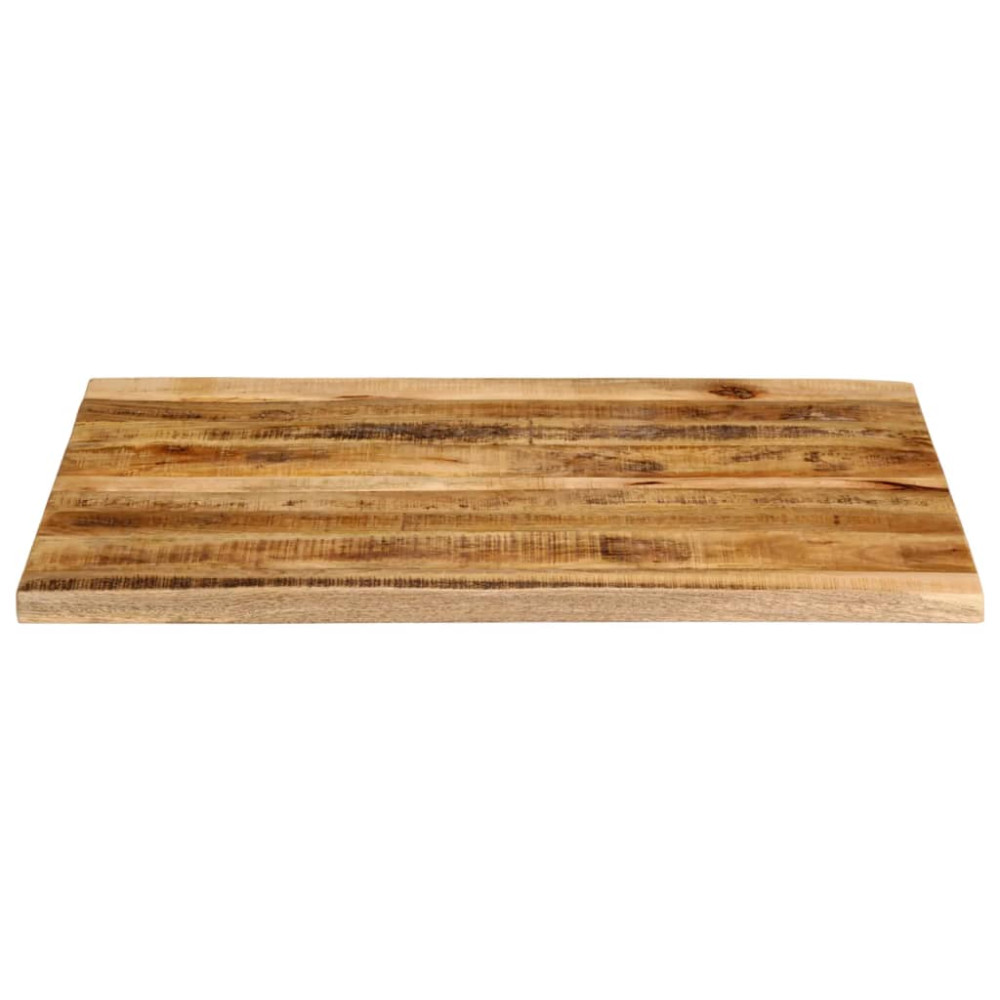 Produktbild för Bordsskiva 100x80x2,5 cm levande kant massivt grovt mangoträ