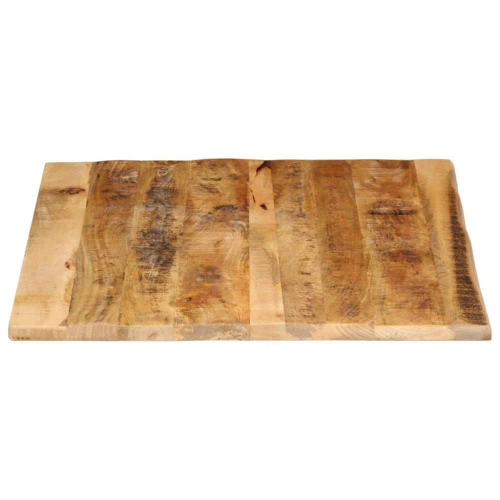 Produktbild för Bordsskiva 100x80x2,5 cm levande kant massivt grovt mangoträ