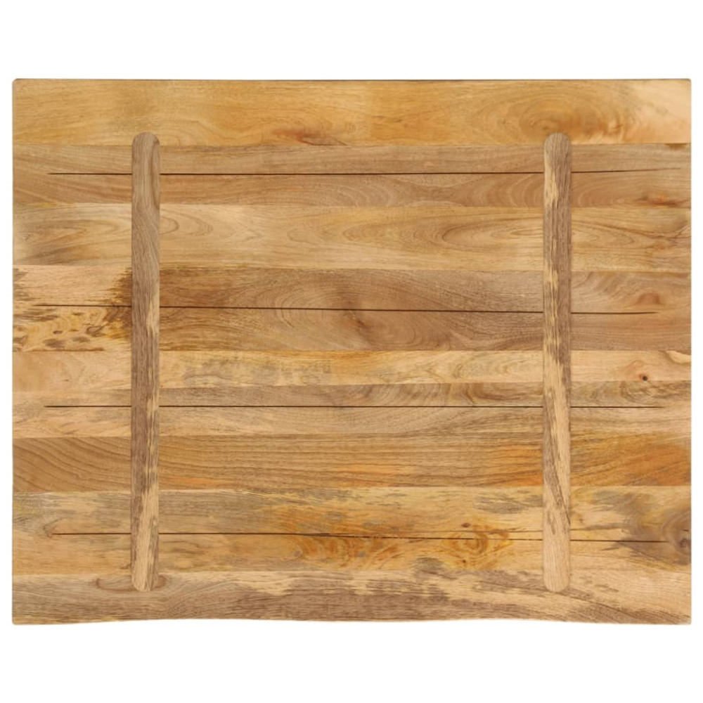 Produktbild för Bordsskiva 100x80x2,5 cm levande kant massivt grovt mangoträ