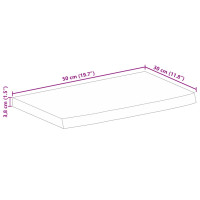 Produktbild för Bordsskiva 50x30x3,8 cm levande kant massivt grovt mangoträ