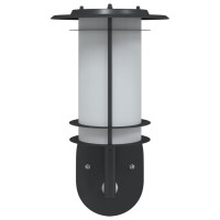 Produktbild för Utomhusvägglampa med sensor svart rostfritt stål