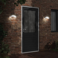 Produktbild för Utomhusvägglampa LED med sensor svart gjuten aluminium