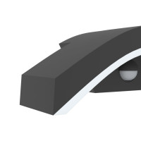 Produktbild för Utomhusvägglampa LED med sensor svart gjuten aluminium