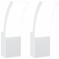 Produktbild för Utomhusvägglampor LED 2 st vit gjuten aluminium