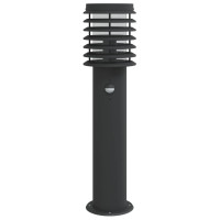 Produktbild för Utomhusgolvlampa med sensor svart 60 cm rostfritt stål